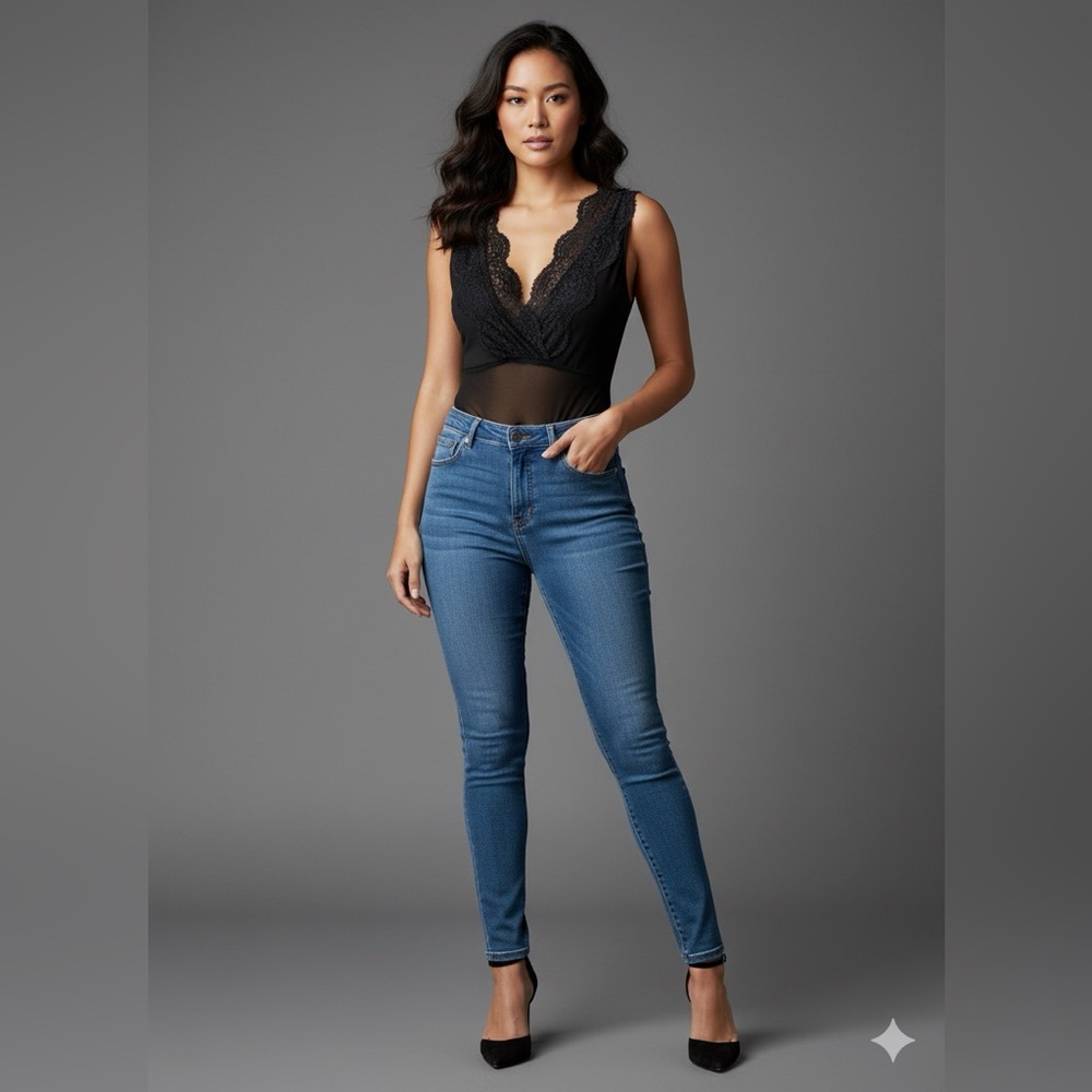 Zara Trafaluc Black Lace Bodysuit